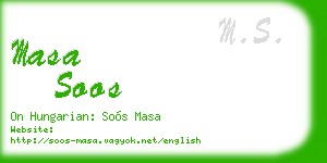 masa soos business card